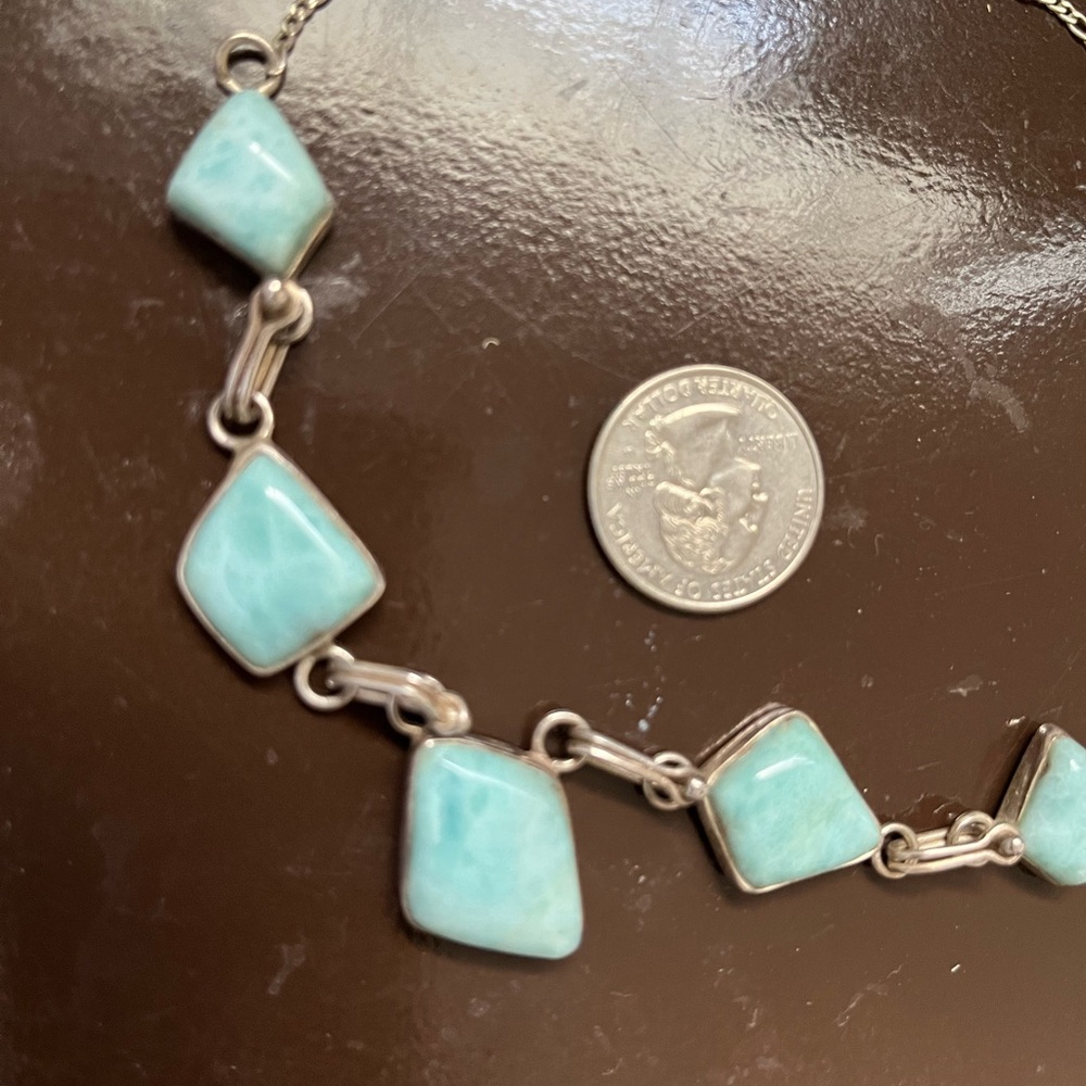 Larimar and Silver Necklace - Picture 3 of 3